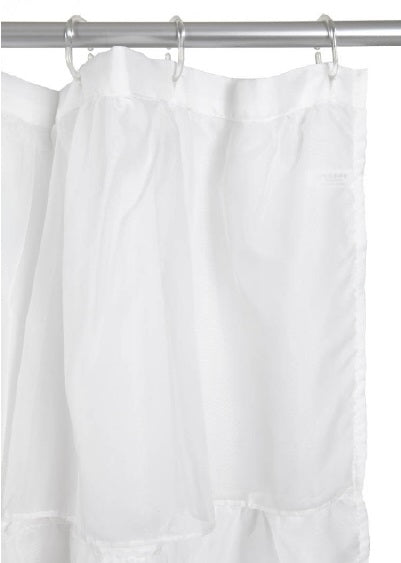 SHOWER CURTAIN FOR 12 RUNNERS 1800 X 2000 MM POLYESTER WATERLINE WHITE , Price per PIECE , Country Of Origin : CN , HS Code: 73249000 , Net Weight: 0.05 , IMPA - 150714 - ISSA