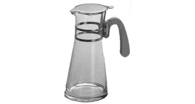 WATER JUG GLASS-WITH HANDLE cap.1,3 litre, Price for 1, IMPA 171206, ISSA 2573421, Weight 0.90Kg HS Code: 70131000 Origin: NETHERLANDS