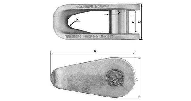 TONSBERG MOORING LINK 120T with certificate, Price for 1, IMPA 211152, ISSA 4305502, Weight 16.57Kg HS Code: 73269098 Origin: NORWAY