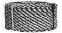 POLYPROPYLENE TIGER ROPE, 3STRAND 2-3/4"CIR 22MMX200MTR BLACK/YELLOW, IMPA 211359, Price per C/L
