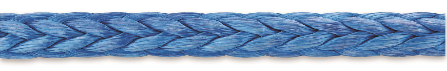 UHMWPE FIBER MOORING ROPE "AMSTEEL-BLUE" -ALTERNATIVE-, SECOXTREME HMPE 12STRAND 3-1/2"CIR 28MMX220MTR 69.4T/680KN UNSPLICED - 62.5T/612KN LDBF, IMPA 211613, Price per C/L
