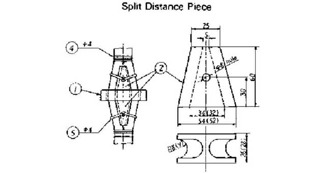 SPLIT DISTANCE PIECE, NYLON, IMPA 232042, Price per PCS