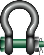 BOW SHACKLE SAFETY BOLT 9x10x13,5mmWLL 0,75 ton, Price for 1, IMPA 234562, ISSA , Weight 0.13Kg HS Code: 73269098 Origin: NETHERLANDS