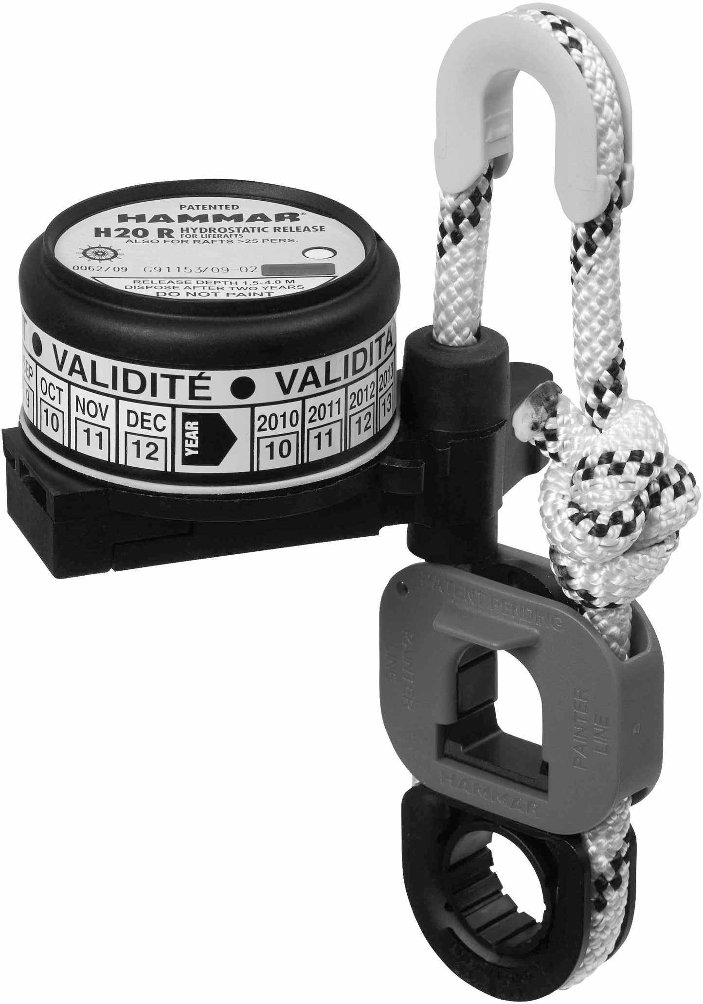 Hammar hydrostatic release unit HRU H20 for liferaft, Price Per pc, IMPA 330119, Weight: 0.3Kg, HS Code 84797900, Origin SE