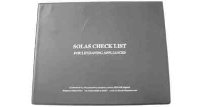 SOLAS Checklist lifesaving, Price Per pc, IMPA 332633, Weight: 0.3Kg, HS Code 49019900, Origin GB