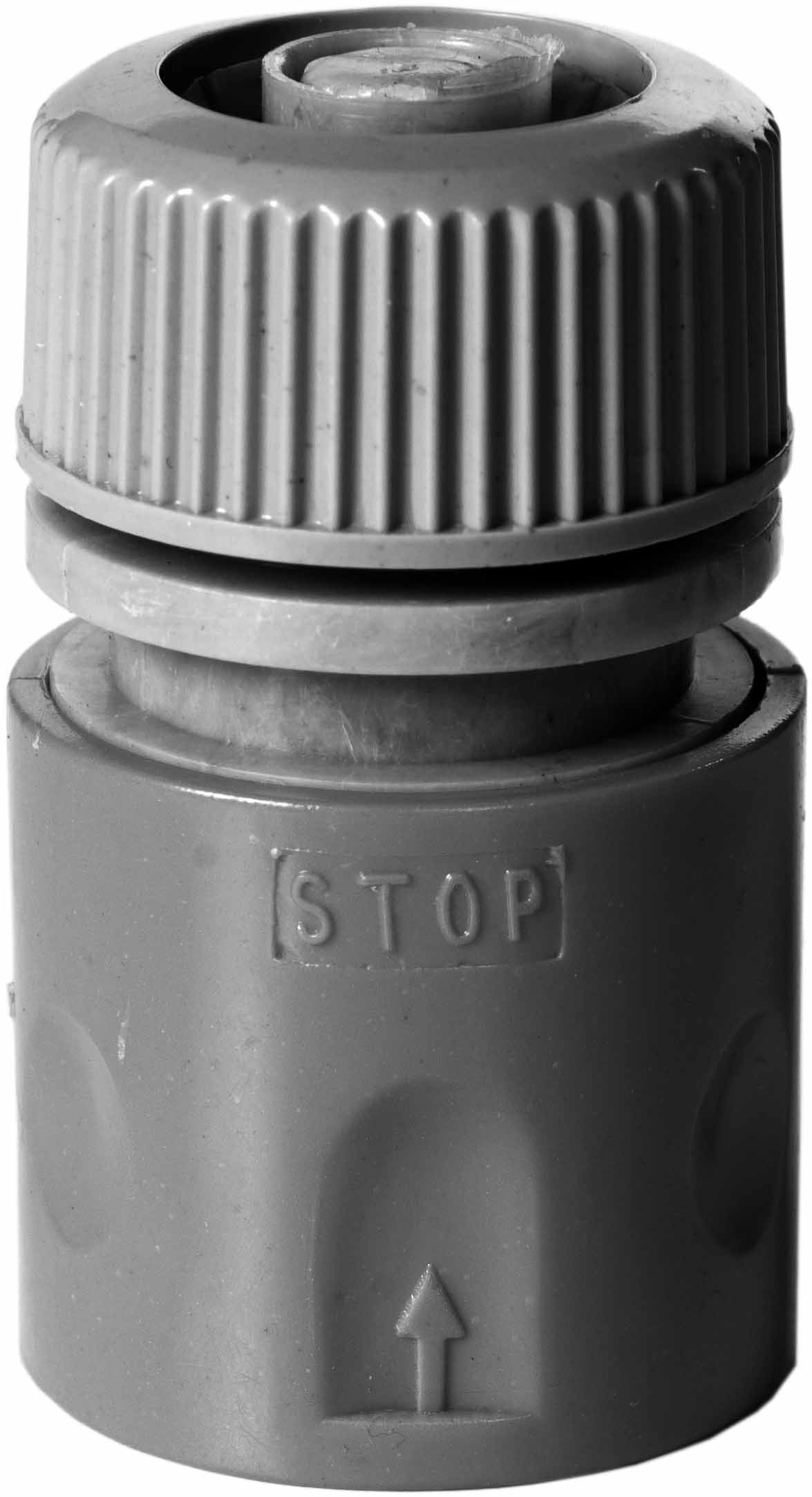 HOSE COUPLING WITH AQUA STOP GARDENA PVC 13 MM , Price per PIECE , Country Of Origin : CN , HS Code: 39173100 , Net Weight: 0.03 , IMPA - 350903 - ISSA