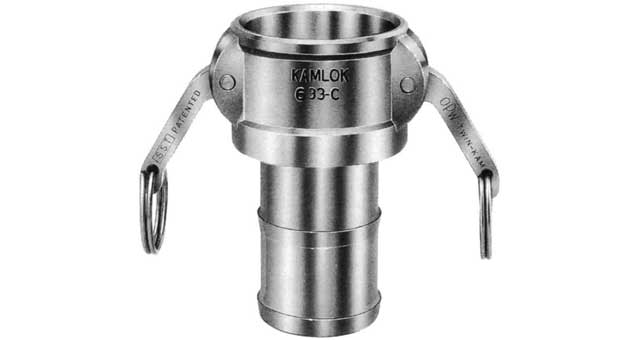 Camlock Coupling Type C, Diameter 100 mm (4"), Aluminium, IMPA 352008, Price Per PCE, HS-Code 7609000090, Origin CN, IMPA 352008, Weight 0.986Kg, TETRA, Quality B