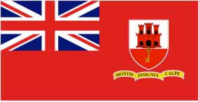 FLAG GIBRALTAR, ENSIGN FLAG 100X150CM BUNTING, IMPA 371917, Price per SHT