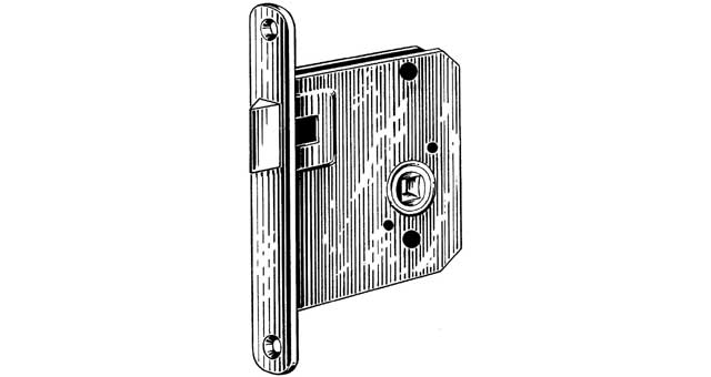 MORTISE LATCH RIGHT HAND BRASS (backset 55mm), Price for 1, IMPA 492106, ISSA 3720008, Weight 0.44Kg HS Code: 83014019 Origin: GERMANY