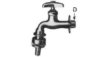SERVICE TAP CHROME BSP 1/2" WITH HOSE COUPLING, Price for 1, IMPA 530136, ISSA 3902102, Weight 0.08Kg HS Code: 84818011 Origin: CHINA