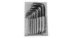 WRENCH ALLEN HEXAGON-INCH SET 1/16-1/2AF 11pcs GERMAN, Price for 1, IMPA 611282, ISSA 5742801, Weight 0.50Kg HS Code: 82060000 Origin: GERMANY