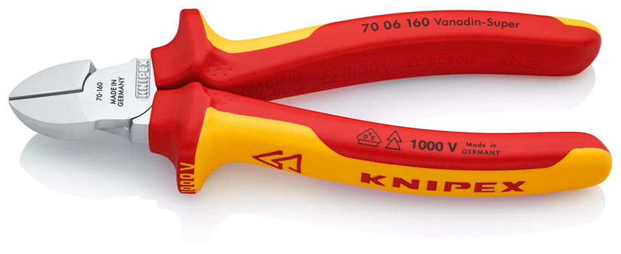 VDE-PLIER DIAGONAL CUTTING 180mm (1000 Volt)KNIPEX, Price for 1, IMPA 611728, ISSA , Weight 0.19Kg HS Code: 82032000 Origin: GERMANY