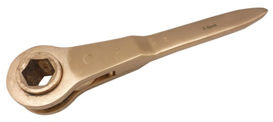 WRENCH RATCHET & SPUD END 32mm ALU-BRONZE NON-SPARK, Price for 1, IMPA 615648, ISSA , Weight 1.72Kg HS Code: 82041100 Origin: CHINA