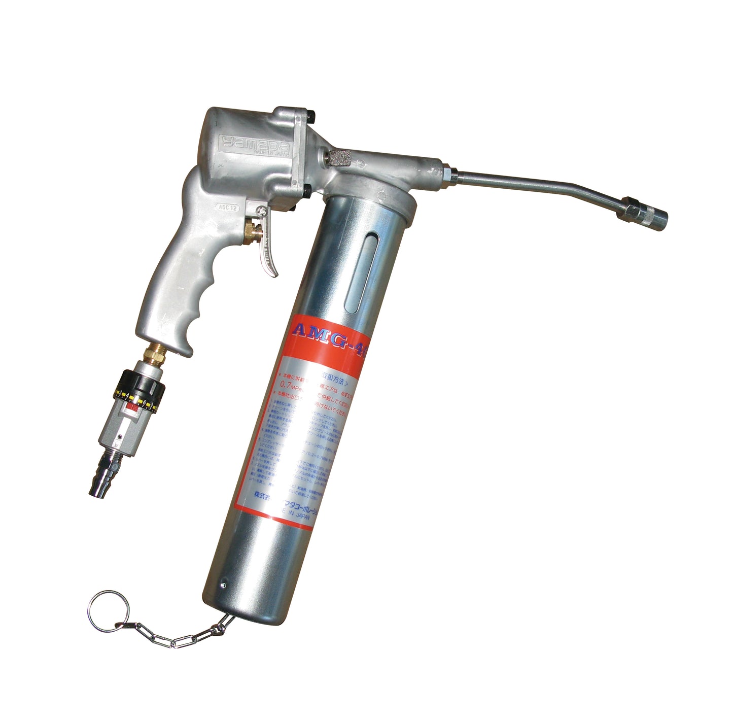 GREASE LUBRICATOR PNEUMATIC WITH HOSE+TUBE+HYDR.COUPLER, Price for 1, IMPA 617691, ISSA , Weight 2.20Kg HS Code: 84139100 Origin: TAIWAN R.O.C.
