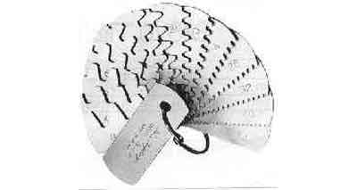 INVOLUTE GEAR TOOTH GAUGE MPS 0,5-5mm(13 leaves), Price for 1, IMPA 650613, ISSA , Weight 0.11Kg HS Code: 90173090 Origin: NETHERLANDS