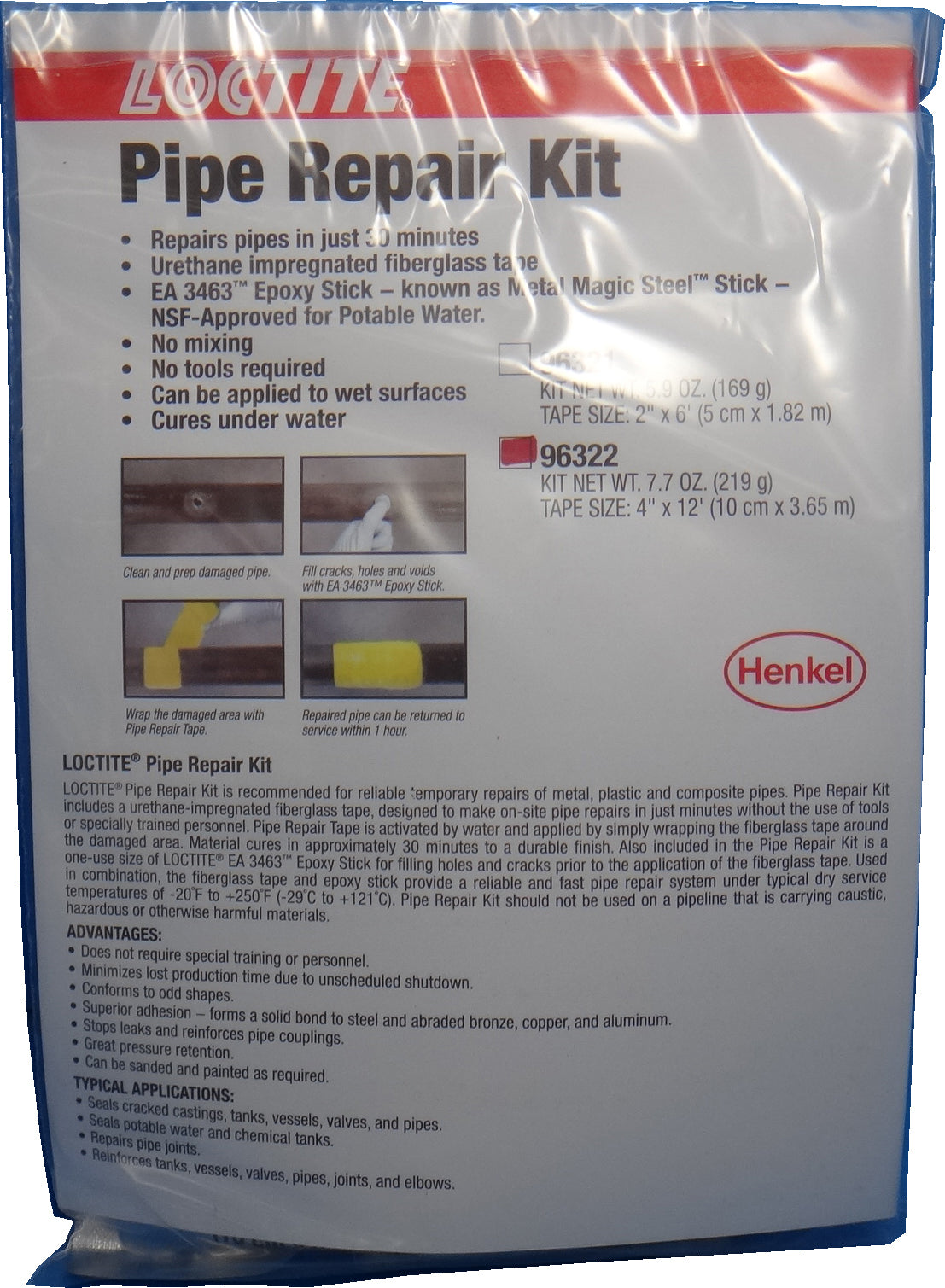 STOP IT PIPE REPAIR TAPE 4" X 12 FT (10,16CM X 3,56MTR) , Price per PIECE , Country Of Origin : US , HS Code: 39191019 , Net Weight: 0.1 , IMPA - 812174 - 812363 - 812453 - 812454 - 812455 - 812456 - ISSA - 7548210 - 7548211 - 7548212 - 7555332