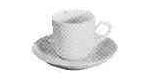 CUP AND SAUCER-GREEK TYPE CHINAWARE, Price for 1, IMPA 170333, ISSA 2575001, Weight 0.30Kg HS Code:  69111000 Origin:  NETHERLANDS