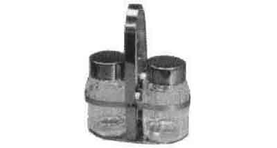 CRUET STAND SET SALT AND PEPPER, Price for 1, IMPA 171016, ISSA 2568001, Weight 0.30Kg HS Code:  70133319 Origin:  NETHERLANDS