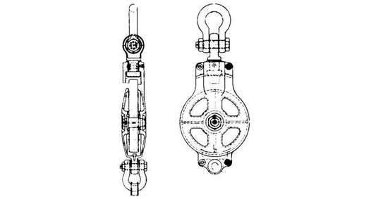 CARGO BLOCK ROLLER BEARING 14" SWIVEL EYE- 5 ton+cert., Price for 1, IMPA 231545, ISSA 4310804, Weight 45.00Kg HS Code:  84835020 Origin:  CHINA