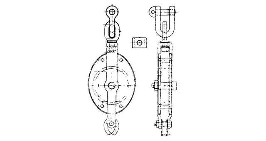 GUY BLOCK GALV. 1-SHEAVE 6" for rope 24mmSWIVEL EYE, Price for 1, IMPA 231573, ISSA 4311104, Weight 3.40Kg HS Code:  84835020 Origin:  CHINA