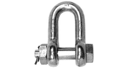 D-SHACKLE HEXAGON HEAD+cert 22x24x44mm ST.STEEL 4,5 ton, Price for 1, IMPA 233528, ISSA , Weight 1.75Kg HS Code:  73269098 Origin:  NETHERLANDS