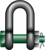 CHAIN SHACKLE SAFETY BOLT 22x25x36mmWLL 6,5 ton, Price for 1, IMPA 234524, ISSA 4309904, Weight 1.88Kg HS Code:  73269098 Origin:  NETHERLANDS