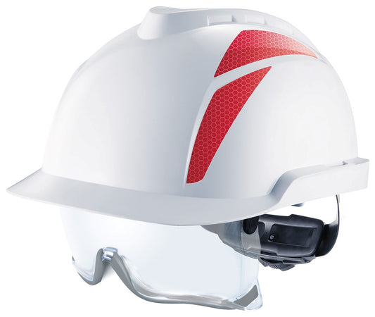 MSA V-Gard 930 White Safety Helmet with Fas-Trac III suspension and integrated over-spectacle, EN397, non-vented, IMPA 310321, Price Per PCE, HS-Code 6506101000, Origin US, IMPA 310321, Weight 0.75Kg, MSA, Quality A