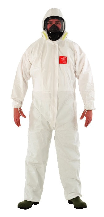 Technosafety disposable coverall, Cat III, Type 4/5/6, White with orange seal, Anti-static, Size L, IMPA 312083, Price Per PCE, HS-Code 3926200000, Origin CN, IMPA 312083, Weight 0.25Kg, Technosafety, Quality B