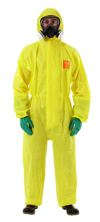 Technosafety disposable coverall, Cat III, Type 3/4/5/6, Yellow, Anti-static, Double zipper, Size XL, IMPA 312094, Price Per PCE, HS-Code 3926200000, Origin CN, IMPA 312094, Weight 0.38Kg, Technosafety, Quality B