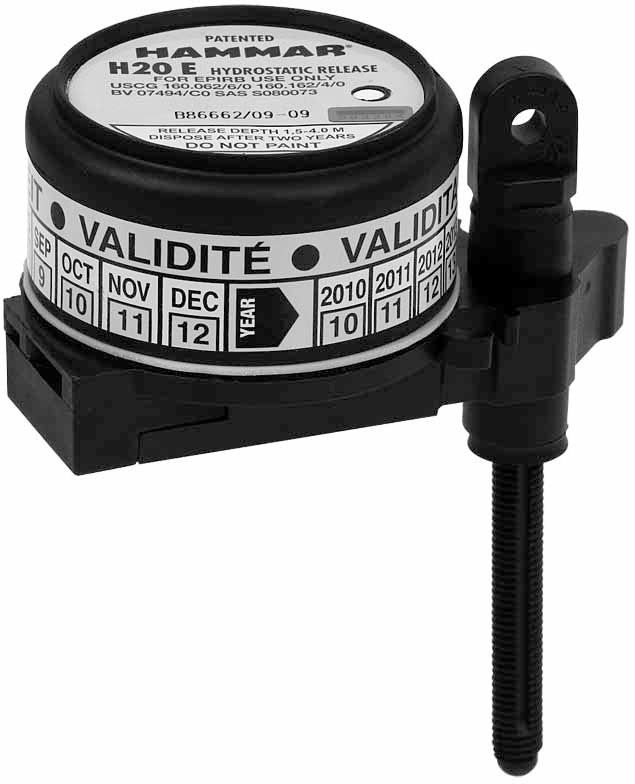 Hammar hydrostatic release unit HRU for Epirb, Price Per pc, IMPA 330126, Weight: 0.15Kg, HS Code 84798997, Origin SE