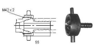 Cast Bronze Air Hose Coupling, Connection thread M42x2, Nom Hose end 15 mm, Price Per PCE, HS-Code 7419809099, Origin IN, IMPA 351055, Weight 0.188Kg, TETRA, Quality B