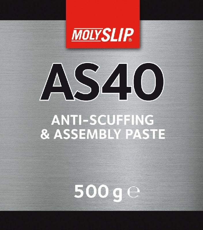 ANTI-SCUFF PASTE tin 500 gram  MOLYSLIP AS40, Price for 1, IMPA 450594, ISSA 5341030, Weight 0.50Kg HS Code:  34031910 Origin:  U.K.