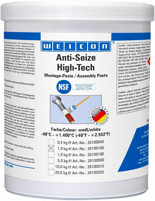 ANTI SEIZE PRODUCTS ASW 1000 1 KG WEICON , Price per PIECE , Country Of Origin : DE , HS Code: 34039900 , Net Weight: 1 , IMPA - 450884 - ISSA