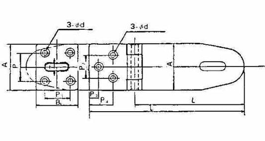 HASP & STAPLE 140x35mm STEEL ZINC PLATED, Price for 1, IMPA 490518, ISSA , Weight 0.10Kg HS Code:  83021000 Origin:  CHINA