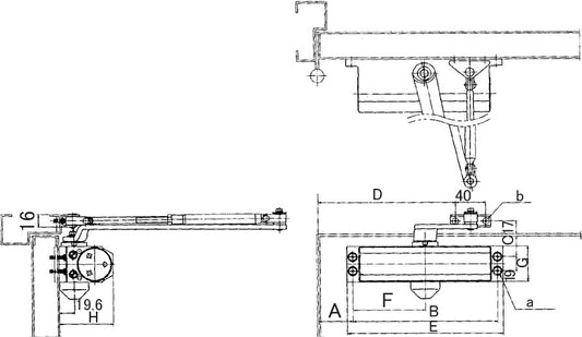 DOOR CLOSER HOLD OPEN TYPE max.weight  30kg. O.H.M., Price for 1, IMPA 490601, ISSA , Weight 1.38Kg HS Code:  83026000 Origin:  CHINA