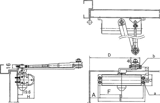 DOOR CLOSER HOLD OPEN TYPE max.weight  30kg. O.H.M., Price for 1, IMPA 490611, ISSA 3708101, Weight 1.38Kg HS Code:  83026000 Origin:  CHINA