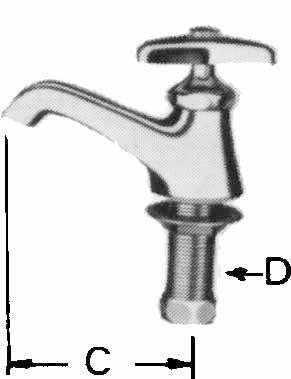 LAVATORY FAUCET COLD 1/2" CHROMED WATERLINE , Price per PIECE , Country Of Origin : CN , HS Code: 84818011 , Net Weight: 0.32 , IMPA - 530151 - 530152 - 530153 - 531101 -  - ISSA  - 3901501 - 3901502 - 3901503 - 3901504