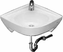 WASHBASIN 1 TAPHOLE CORNER MODEL 665 X 475 X 475 MM WATERLINE , Price per PIECE , Country Of Origin : CN , HS Code: 69101000 , Net Weight: 15 , IMPA - 530211 - ISSA