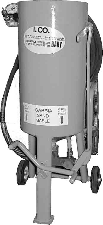 Arenadore Jafe 30, portable sandblaster cap 30 ltr, set with hose and nozzle, Price Per PCE, HS-Code 8424301000, Origin ES, IMPA 590894, Weight 0.425Kg, Gahesa, Quality A