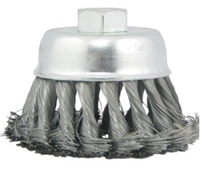 TWISTED KNOT WIRE CUP BRUSH 80mmthreaded nut M14, Price for 1, IMPA 592073, ISSA 5516603, Weight 0.27Kg HS Code:  96035000 Origin:  CHINA