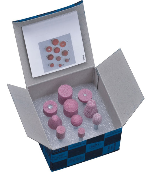 Mounted grinding point set, coarse, 10 different types, Price Per PCE, HS-Code 6804100000, Origin CN, IMPA 592097, Weight 0Kg, TETRA, Quality B