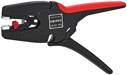 ELECTRIC CABLE STRIPPER 195mm cap.0,03-10mm2 KNIPEX, Price for 1, IMPA 611745, ISSA , Weight 0.35Kg HS Code:  82032000 Origin:  GERMANY