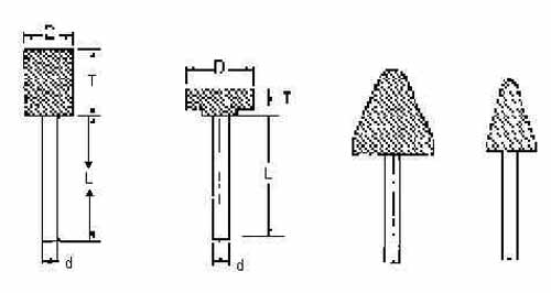 TETRA Mounted wheel W-shape, D=19, T=19, d=6, L=40, IMPA 614568, Price Per PCE, HS-Code 6804100000, Origin CN, IMPA 614568, Weight 0.025Kg, TETRA, Quality B