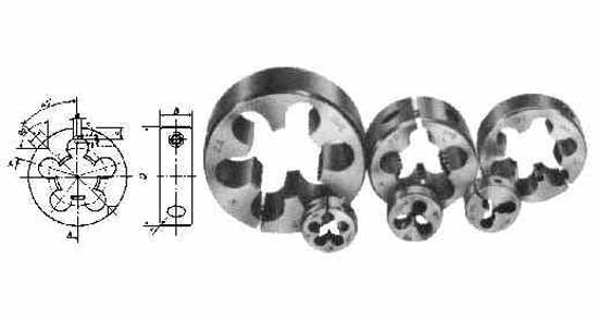 ROUND DIE High Speed Steel METRIC COARSE M4,5 x 0,75, Price for 1, IMPA 631716, ISSA 5901800, Weight 0.02Kg HS Code:  82074030 Origin:  GERMANY