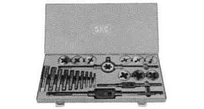 SCREW PLATE SET (TAPS&DIES) IN CASE  BSW 1/4"-1 1/2", Price for 1, IMPA 632247, ISSA , Weight 12.00Kg HS Code:  82051000 Origin:  INDIA