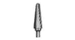 Carbide rotary bur, cone shape radius end (E45), shank 6 mm, blade 9.5 mm, length 74 mm, Price Per PCE, HS-Code 8207909100, Origin DE, IMPA 632545, Weight 0.026Kg, Klingspor, Quality A