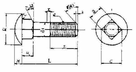 CAP HEAD SQUARE NECK BOLT WITH NUT M8x70STEEL ZINC, Price for 100, IMPA 691001, ISSA 6500615, Weight 0.04Kg HS Code:  73181590 Origin:  NETHERLANDS