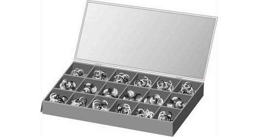 CIRCLIP KIT IN-AND EXTERNAL COMBI C+E TYPE  (900pcs), Price for 1, IMPA 695511, ISSA 6502800, Weight 1.03Kg HS Code:  73182200 Origin:  NETHERLANDS