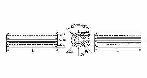 SPRING-TYPE STRAIGHT PIN 7x70mm DIN 1481-STEEL, Price for 100, IMPA 696401, ISSA , Weight 0.01Kg HS Code:  73182400 Origin:  NETHERLANDS