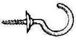 CUP HOOK SHOULDERED Length 20mmBRASS, Price for 100, IMPA 696602, ISSA 3717501, Weight 0.01Kg HS Code:  74153900 Origin:  JAPAN